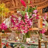 Centerpiece at the Orchid Dinner with pink and white orchids
