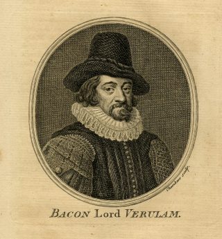 Print illustration of Lord Francis Bacon