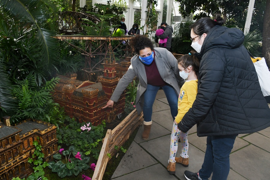 Photo of attendees in the Holiday Train Show during Bronx Community Member Days