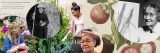 collage of images of plants and women in history