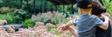 A mother and her son in the Native Plant Garden