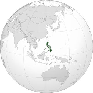 A global map spotlighting the Philippines