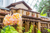 A classical building reconstructed from dried brown plant parts