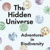 A book cover with many circles full of different botanical imagery, connected by dotted lines. The title, The Hidden Universe, is written in big black letters at the top.