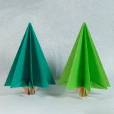 two origami pine trees