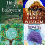 an image featuring four book images all focusing on Earth Month