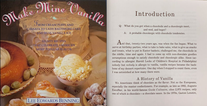 A dessert cookbook and a corresponding recipe page