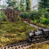 LuEsther T. Mertz Library made of plant parts in the Holiday Train Show 1:1