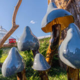 Holiday Train Show mushrooms made of gourds Enid A. Haupt Conservatory Lawn enchanted woodland expansion 1:1 Crop