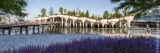 A collection of stone columns supporting a central garden full of trees