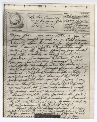 A handwritten letter transferred to film and reproduced in the United States