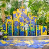 Irises on Yellow Columns