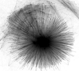 A sketched sphere covered in many thin lines.