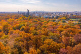 Aerial view of the Garden during fall.