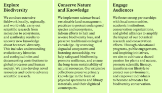 Three green columns with text on each.