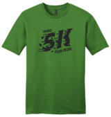 A green T-shirt with the words "NYBG 5K Fun Run 2026" on it