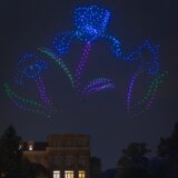Drones depict flowers in the sky during Starry Nights