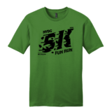 A green T-shirt with the words "NYBG 5K Fun Run 2026" in black