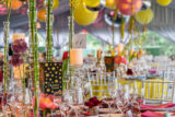 A luxurious and colorful table setting