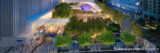 An aerial view of an elaborate city garden