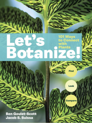 A book cover featuring green leaves and the words "Let's Botanize!"