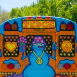 Detail of Flower Power bus by local artist Snoeman mco d1000529 web
