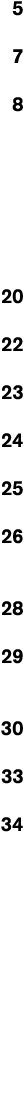 5 7 8    20 22 23 24 25 26  28 29  30 33 34